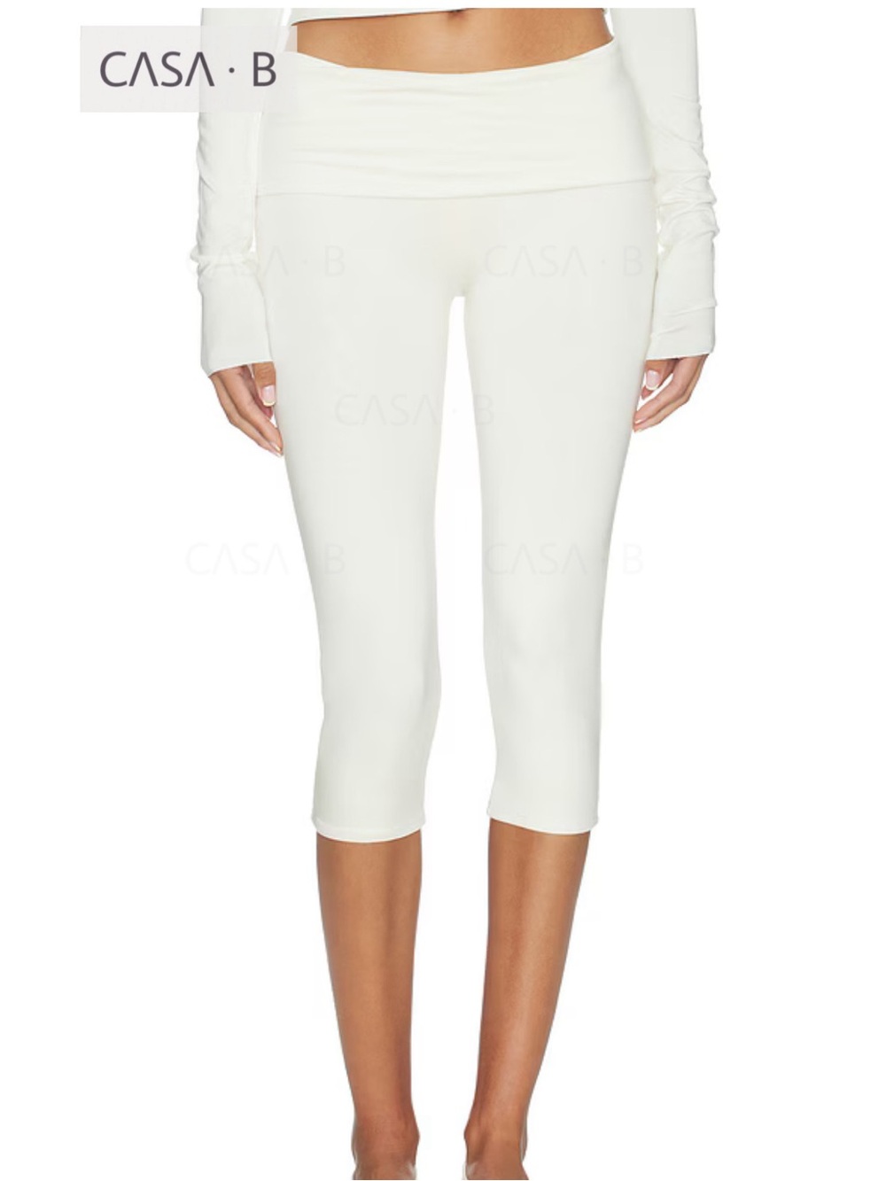 NEW💫Casa B | Élan Sculpt Foldover Capri Pants- Elan White Capris